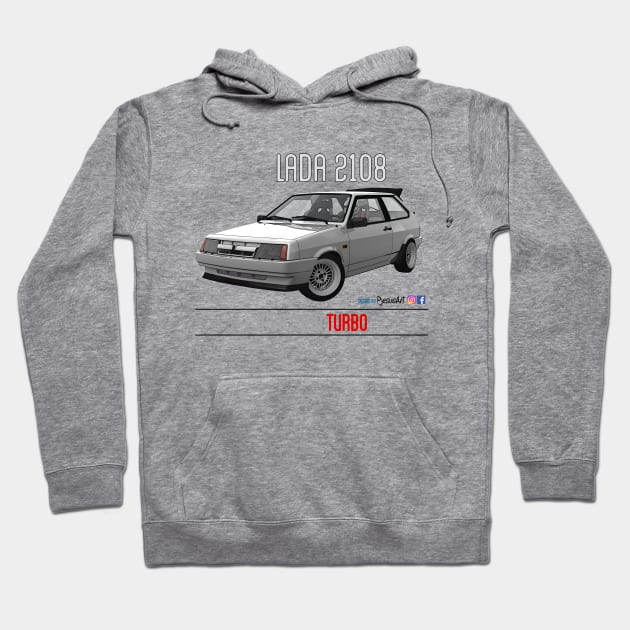 Lada 2108 Turbo White Hoodie by PjesusArt